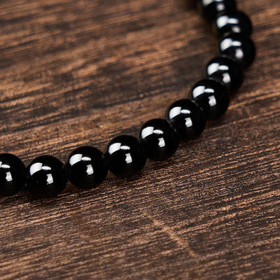FREE Today: Protection and Transformation Black Obsidian Black Tourmaline Minimalist Round Bead Bracelet - image 4