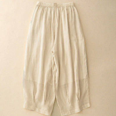 Buddha Stones Casual Loose Double Layer 7-8 Length Cropped Pants Women's Pants With Pockets - image 22