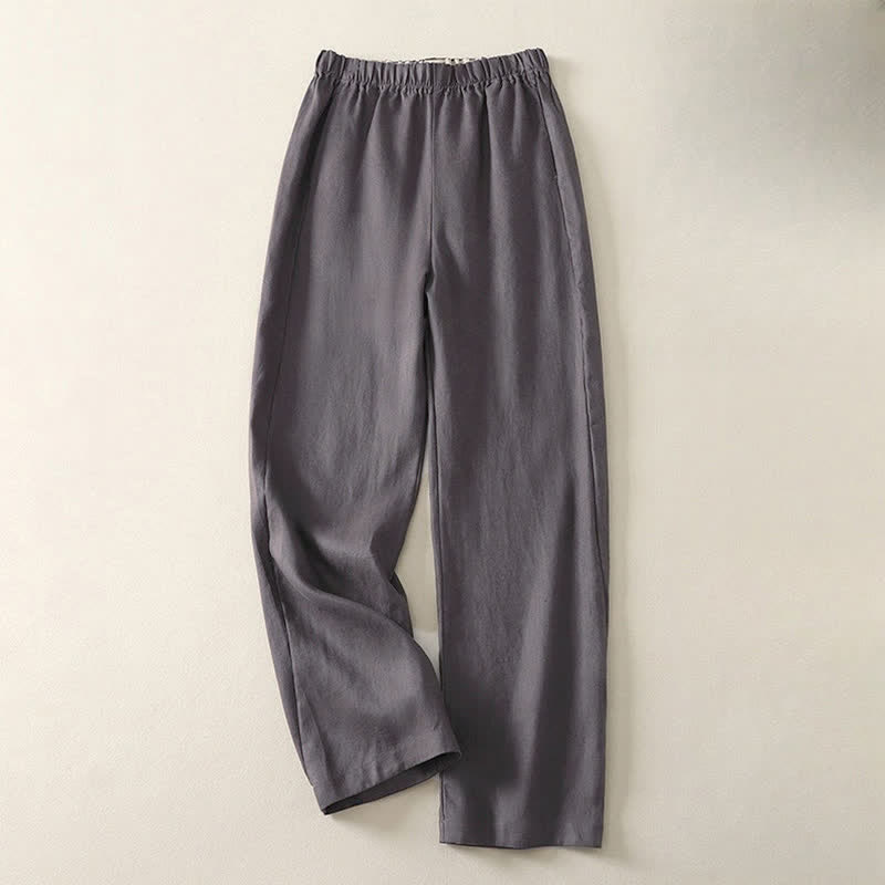 Buddha Stones Daily Plain Simple Design Women's Pants With Pockets - SaddleBrown - US8-10，UK/AU12-14，EU40-42 (2XL) - image 11