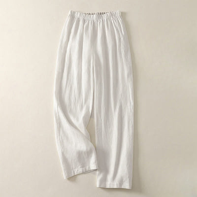 Buddha Stones Daily Plain Simple Design Women's Pants With Pockets - White - US8-10，UK/AU12-14，EU40-42 (2XL) - image 19