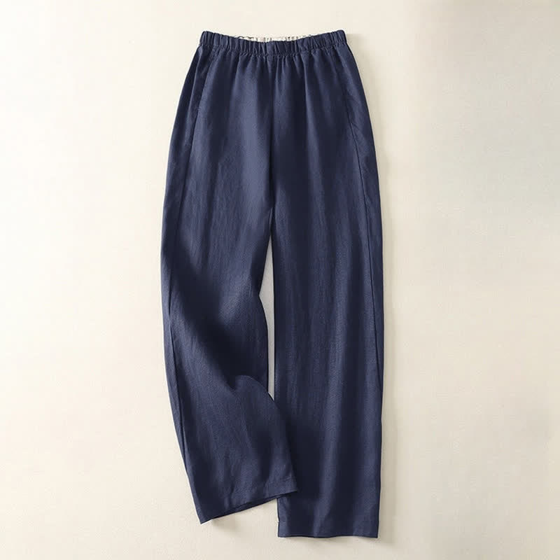 Buddha Stones Daily Plain Simple Design Women's Pants With Pockets - MidnightBlue - US8-10，UK/AU12-14，EU40-42 (2XL) - image 15