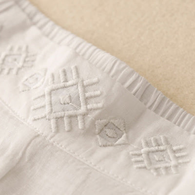 Buddha Stones Geometric Embroidery Elastic Waist Women's Wide Leg Pants With Pockets - image 22