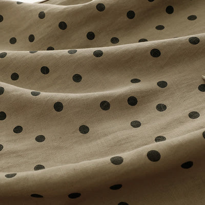 Buddha Stones Summer Polka Dot V-Neck Lace-up Women's Knee Length Dress With Pockets - image 7