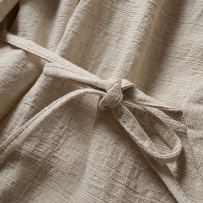 Buddha Stones Spring Casual Minimalist Solid Lapel Ramie Men's Kimono - image 3