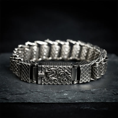 Buddha Stones Copper Dragon Chain Link Wealth Bracelet - image 8