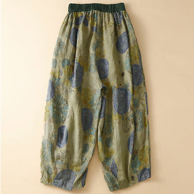Buddha Stones Retro Casual Chinese Frog-Button Design Women's Harem Pants With Pockets - image 9