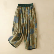 Foviel Retro Casual chinesische Frog-Button Design Damen Harem Hose mit Taschen
