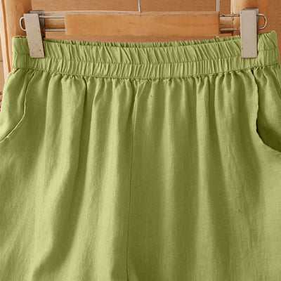 Buddha Stones Summer Casual Minimalist Geometric Hollow Hem Ankle Pants Women's Wide Leg Pants With Pockets - image 1