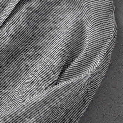 Buddha Stones Summer Casual Tang Style Button-Up Striped Women's Long Sleeve Shirts With Pocket - image 4