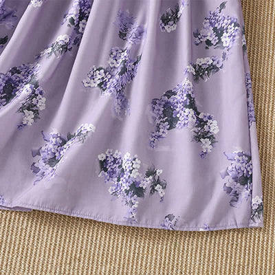 Buddha Stones Summer Casual Elegant Drawstring Floral Women's Short Sleeve Dresses With Pocket - image 11