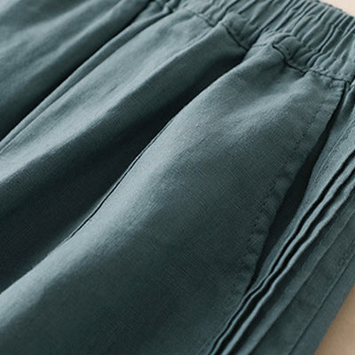 Buddha Stones Casual Plain Color Side Pleats Rayon Women's Wide Leg Pants With Pockets - image 8