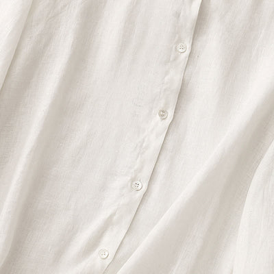 Buddha Stones Summer Tang Style Minimalist Mandarin Collar Solid Women's Long Sleeve Shirts - image 12