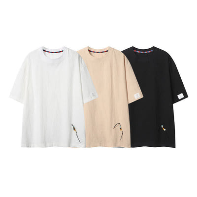 Buddha Stones Summer Casual Boho Drawstring Solid Men's Short Sleeve T-Shirts - image 16