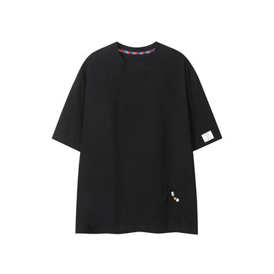 Buddha Stones Summer Casual Boho Drawstring Solid Men's Short Sleeve T-Shirts - Black - US/UK/AU46, EU56 (5XL) - image 12
