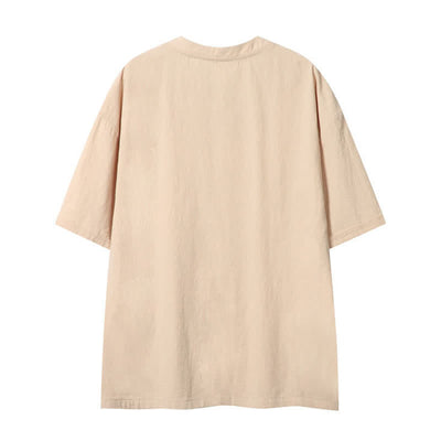 Buddha Stones Summer Casual Boho Drawstring Solid Men's Short Sleeve T-Shirts - image 1