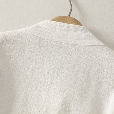 Buddha Stones Spring Summer Tang Style Minimalist V-Neck Frog Button Solid Women's Long Sleeve Shirts - image 12