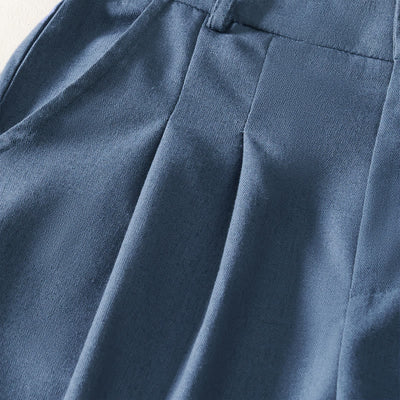 Buddha Stones Summer Elegant Solid Elastic Waist Button Zipper Design Cotton Linen Long Pants Women's Wide Leg Pants With Pockets - image 8