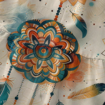 Buddha Stones Summer Casual Bohemian Mandala Feather Pattern Women's Summer Sleeveless Midi Dress With Pockets - image 1