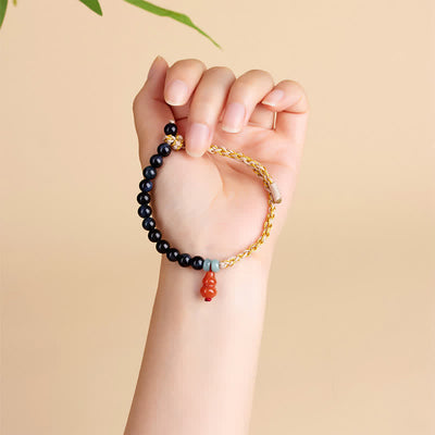 Buddha Stones Blue Tiger Eye Hand-Woven Gourd Strength Bracelet - image 4