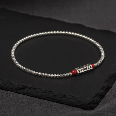 Buddha Stones Cinnabar Om Mani Padme Hum Wisdom Anklet Bracelet - image 1