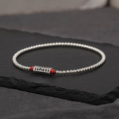 Buddha Stones Cinnabar Om Mani Padme Hum Wisdom Anklet Bracelet - 7.1–7.5 in (18–19 cm) - image 0