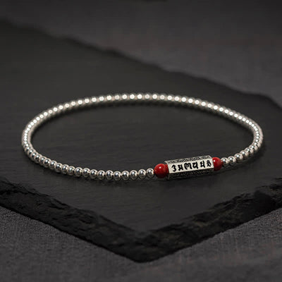 Buddha Stones Cinnabar Om Mani Padme Hum Wisdom Anklet Bracelet - image 2