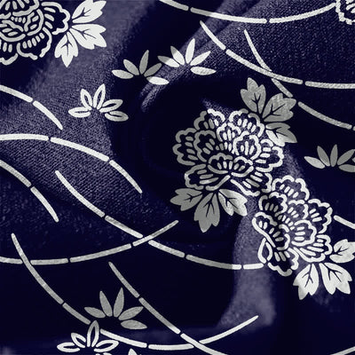 Buddha Stones Pure Cotton White Floral Vine Pattern Drawstring Men's Tapered Pants With Pockets - image 6