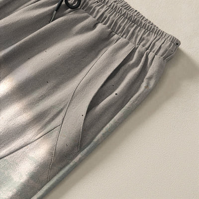 Buddha Stones Pure Cotton Ink Bamboo Pattern Drawstring Men's Tapered Pants With Pockets - image 4