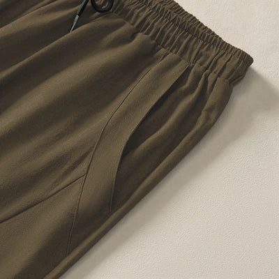 Buddha Stones Pure Cotton Roaring Tiger Bamboo Pattern Drawstring Men's Tapered Pants With Pockets - image 4