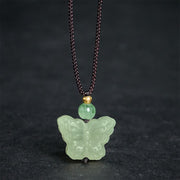 Buddha Stones Xiuyan Jade Butterfly Transformation Hand Carved Pendant Necklace - Natural Xiuyan Jade(Color May Vary) - image 0