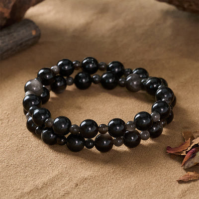 FREE Today: Protection and Fulfillment Black Obsidian Single Double Layer Round Bead Bracelet - image 11