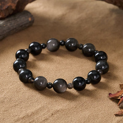 FREE Today: Protection and Fulfillment Black Obsidian Single Double Layer Round Bead Bracelet - image 1