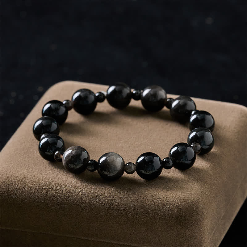 FREE Today: Protection and Fulfillment Black Obsidian Single Double Layer Round Bead Bracelet - image 2