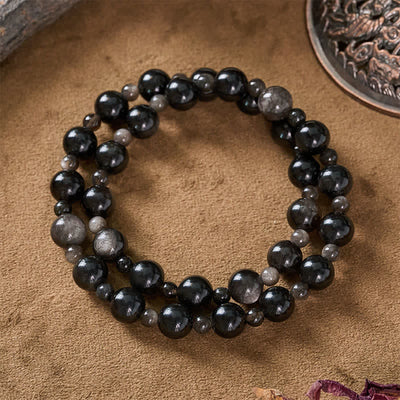 FREE Today: Protection and Fulfillment Black Obsidian Single Double Layer Round Bead Bracelet - image 9