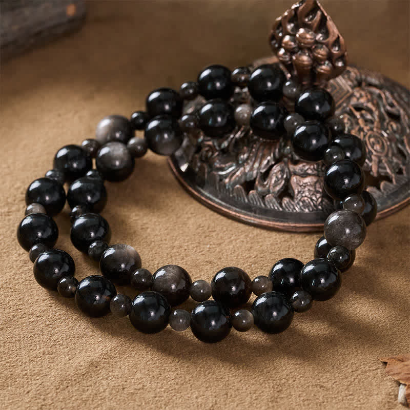 FREE Today: Protection and Fulfillment Black Obsidian Single Double Layer Round Bead Bracelet - image 12