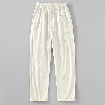 Buddha Stones Spring Summer Casual Minimalist Drawstring Solid Ankle Pants Men's Tapered Pants With Pockets - image 11