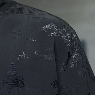 Buddha Stones Spring Tang Style Elegant Mandarin Collar Frog Button Men's Elbow-Length Sleeve Shirts - image 19