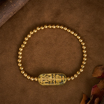 Buddha Stones Titanium Steel Liuli Om Mani Padme Hum Stimulation Bracelet - image 15