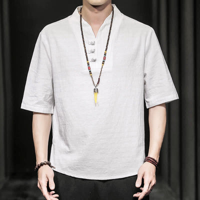 Buddha Stones Casual Summer Half Sleeve Shirt Men's Short Sleeve Shirts - image 1