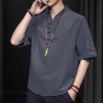 Buddha Stones Casual Summer Half Sleeve Shirt Men's Short Sleeve Shirts - image 22