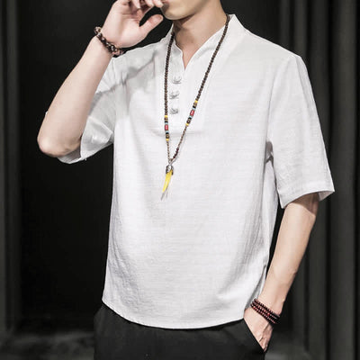Buddha Stones Casual Summer Half Sleeve Shirt Men's Short Sleeve Shirts - image 3
