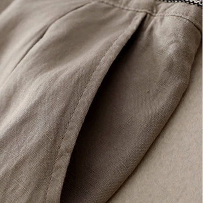 Buddha Stones Solid Color Front Button Back Elastic Women's Pants With Pockets - image 18