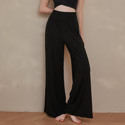Foviel Casual Plain High Waist elastische Damen weites Bein Hose