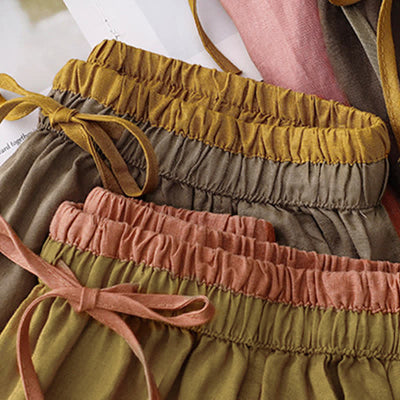 Buddha Stones Vintage Solid Embroidery Drawstring Women's Skirt With Pockets - image 29