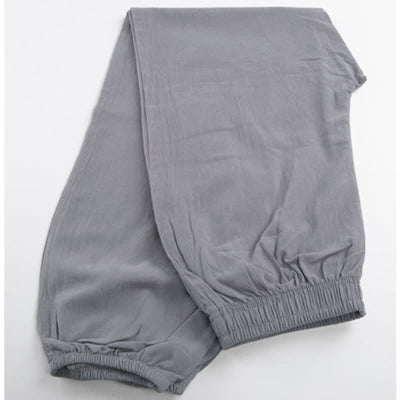 Buddha Stones Summer Solid Color Unisex Elastic Waist Tai Chi Qigong Practice Pants With Pockets - image 2