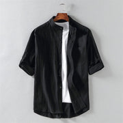 Foviel Summer Solid Men's Buttons Half Sleeve Shirt
