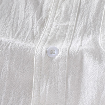 Buddha Stones Summer Solid Men's Buttons Half Sleeve Shirt - image 9