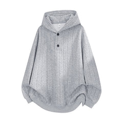 Buddha Stones Fall Winter Buttons Twisted Design Long Sleeve Men's Hoodie - LightGrey - US/UK/AU42，EU52 (3XL) - image 0