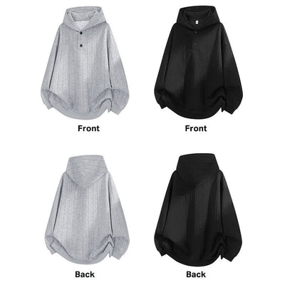 Buddha Stones Fall Winter Buttons Twisted Design Long Sleeve Men's Hoodie - image 15