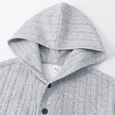 Buddha Stones Fall Winter Buttons Twisted Design Long Sleeve Men's Hoodie - image 2